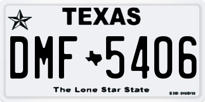 TX license plate DMF5406