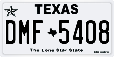 TX license plate DMF5408