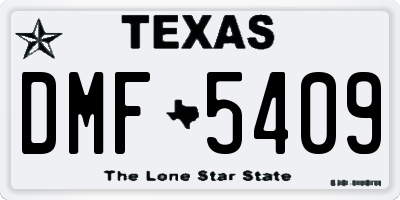 TX license plate DMF5409