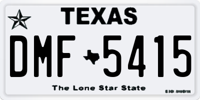 TX license plate DMF5415
