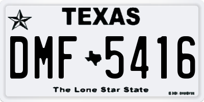 TX license plate DMF5416