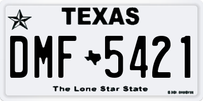 TX license plate DMF5421