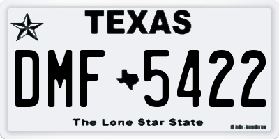 TX license plate DMF5422