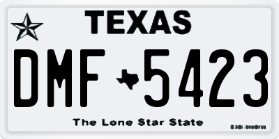 TX license plate DMF5423