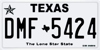 TX license plate DMF5424