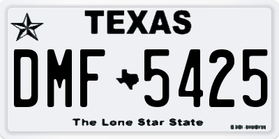TX license plate DMF5425