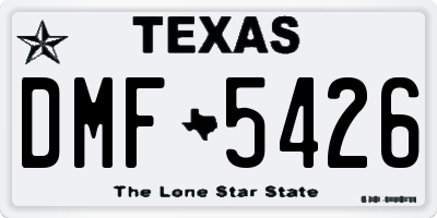 TX license plate DMF5426