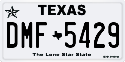 TX license plate DMF5429