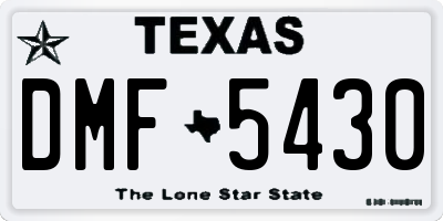 TX license plate DMF5430
