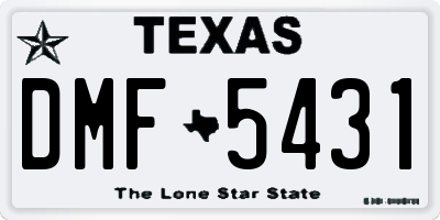TX license plate DMF5431