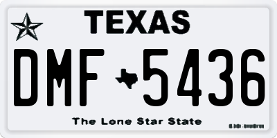 TX license plate DMF5436
