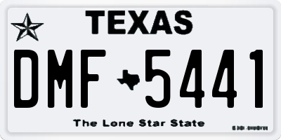 TX license plate DMF5441