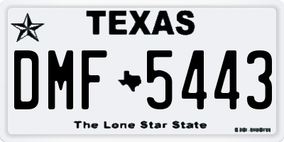 TX license plate DMF5443