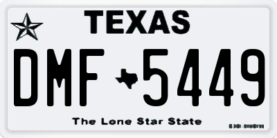 TX license plate DMF5449