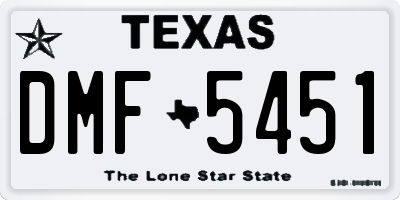 TX license plate DMF5451