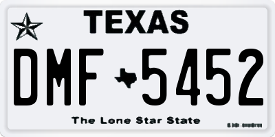 TX license plate DMF5452