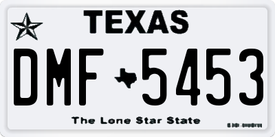 TX license plate DMF5453