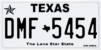 TX license plate DMF5454
