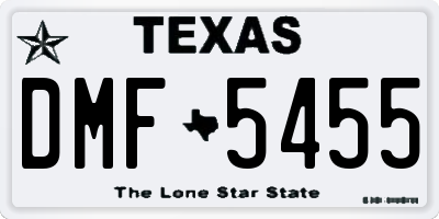 TX license plate DMF5455