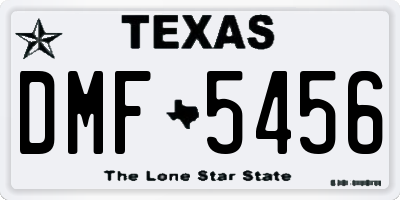 TX license plate DMF5456