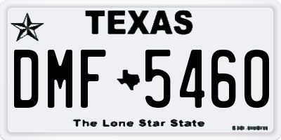 TX license plate DMF5460