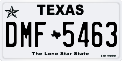 TX license plate DMF5463