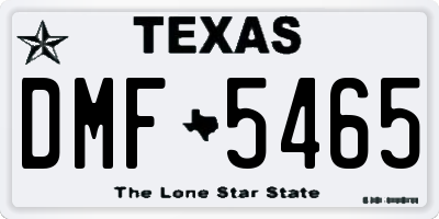 TX license plate DMF5465