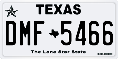 TX license plate DMF5466