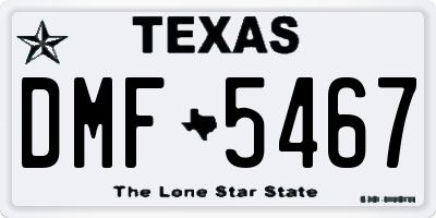 TX license plate DMF5467