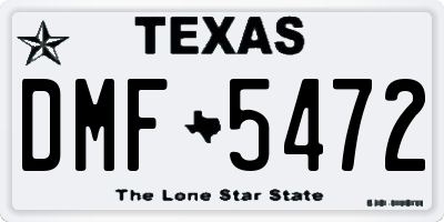 TX license plate DMF5472