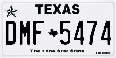 TX license plate DMF5474