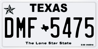 TX license plate DMF5475