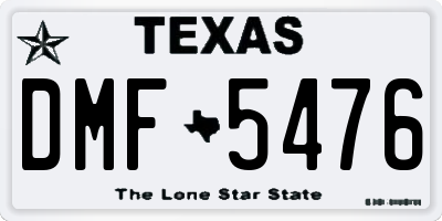 TX license plate DMF5476