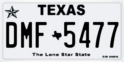 TX license plate DMF5477