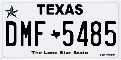TX license plate DMF5485