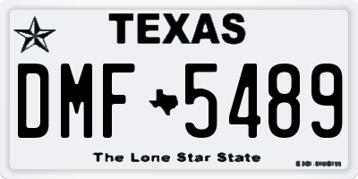 TX license plate DMF5489