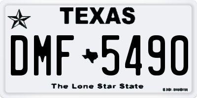 TX license plate DMF5490
