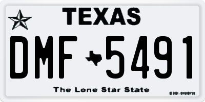 TX license plate DMF5491