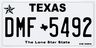 TX license plate DMF5492