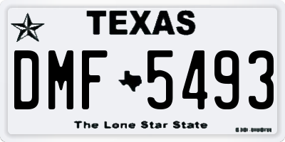 TX license plate DMF5493