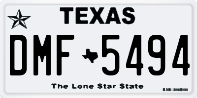 TX license plate DMF5494