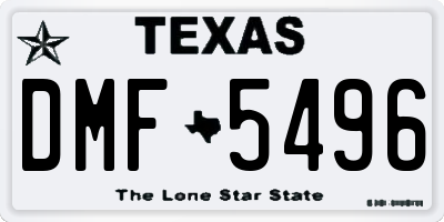 TX license plate DMF5496
