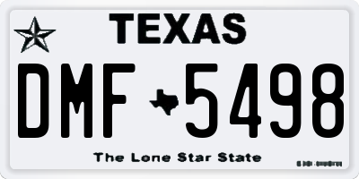 TX license plate DMF5498