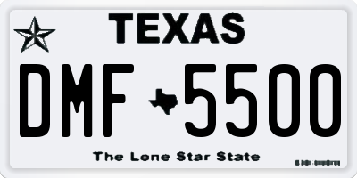 TX license plate DMF5500