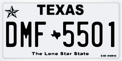 TX license plate DMF5501