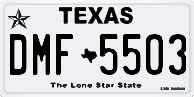 TX license plate DMF5503