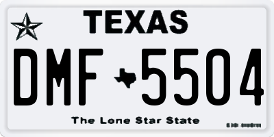 TX license plate DMF5504