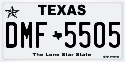 TX license plate DMF5505