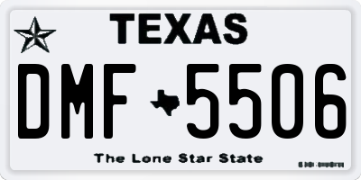 TX license plate DMF5506