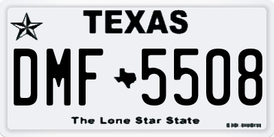 TX license plate DMF5508